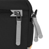 Сумка через плече антизлодій Pacsafe GO Crossbody, колір чорний/помаранчевий - 35105130