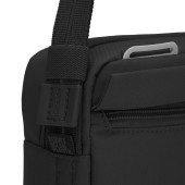 Сумка через плече антизлодій Pacsafe GO Crossbody, колір чорний/помаранчевий - 35105130