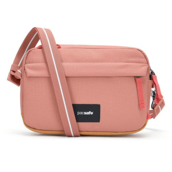 Сумка через плече антизлодій Pacsafe GO Crossbody, колір рожевий/помаранчевий - 35105340