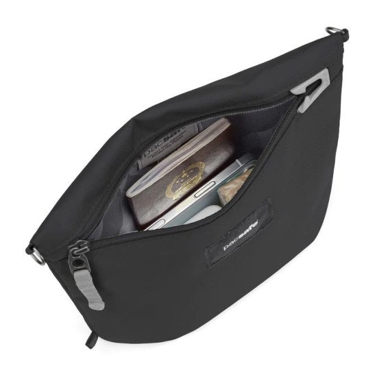 Сумка через плече антизлодій Pacsafe GO Crossbody, колір насичений чорний - 35125130