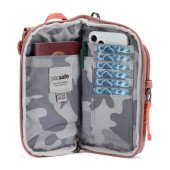 Сумка через плече антизлодій Pacsafe GO Tech Crossbody, колір рожевий - 35175340