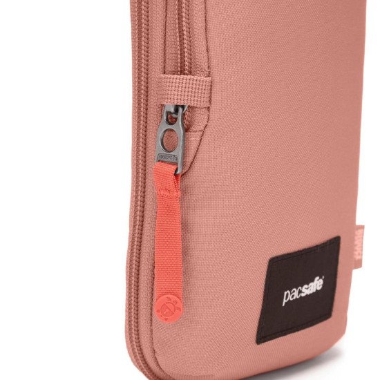 Сумка через плече антизлодій Pacsafe GO Tech Crossbody, колір рожевий - 35175340