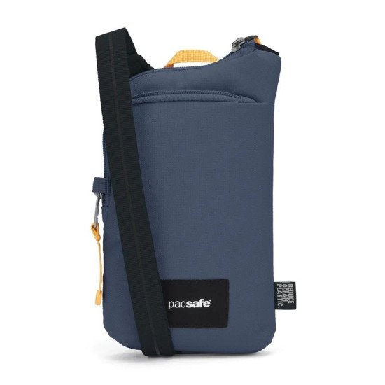 Сумка через плече антизлодій Pacsafe GO Tech Crossbody, колір темно-синій/жовтий - 35175651