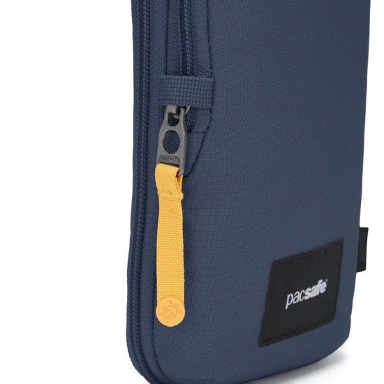 Сумка через плече антизлодій Pacsafe GO Tech Crossbody, колір темно-синій/жовтий - 35175651