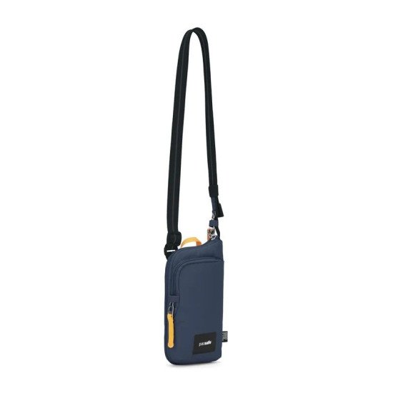 Сумка через плече антизлодій Pacsafe GO Tech Crossbody, колір темно-синій/жовтий - 35175651
