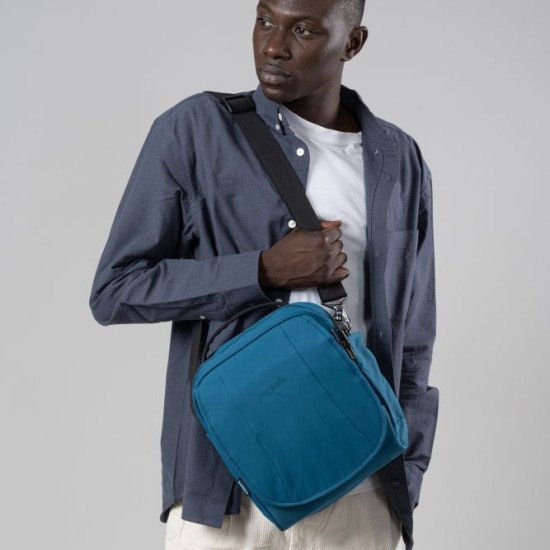 Сумка через плече антизлодій Pacsafe LS200 Crossbody, колір синій - 40133530