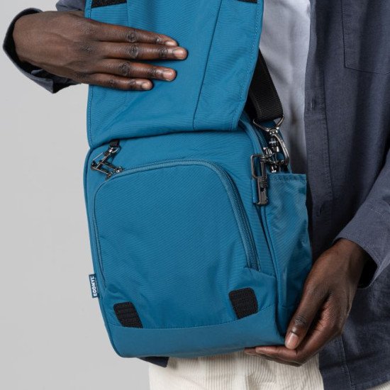 Сумка через плече антизлодій Pacsafe LS200 Crossbody, колір синій - 40133530