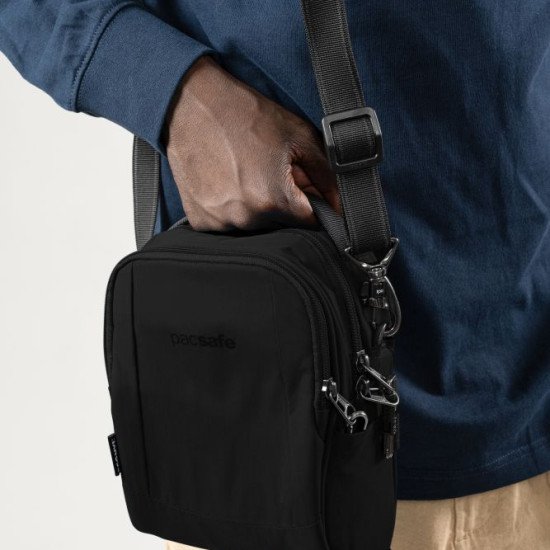 Сумка через плече антизлодій Pacsafe LS100 Crossbody, колір чорний - 40131138