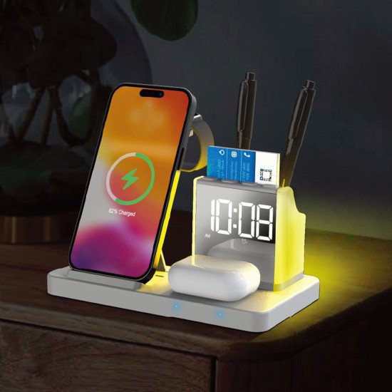 Бездротовий зарядний пристрій з годинником Time Dock, TM TEG